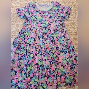 Lilly Pulitzer Jodee Swing Dress Oyster Bay Navy Seen And Herd, XL